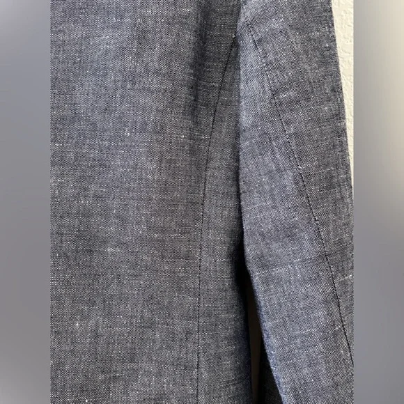 Gap Denim Linen-Cotton Blazer. Size: 4 Color : Denim blue - Picture 5 of 10